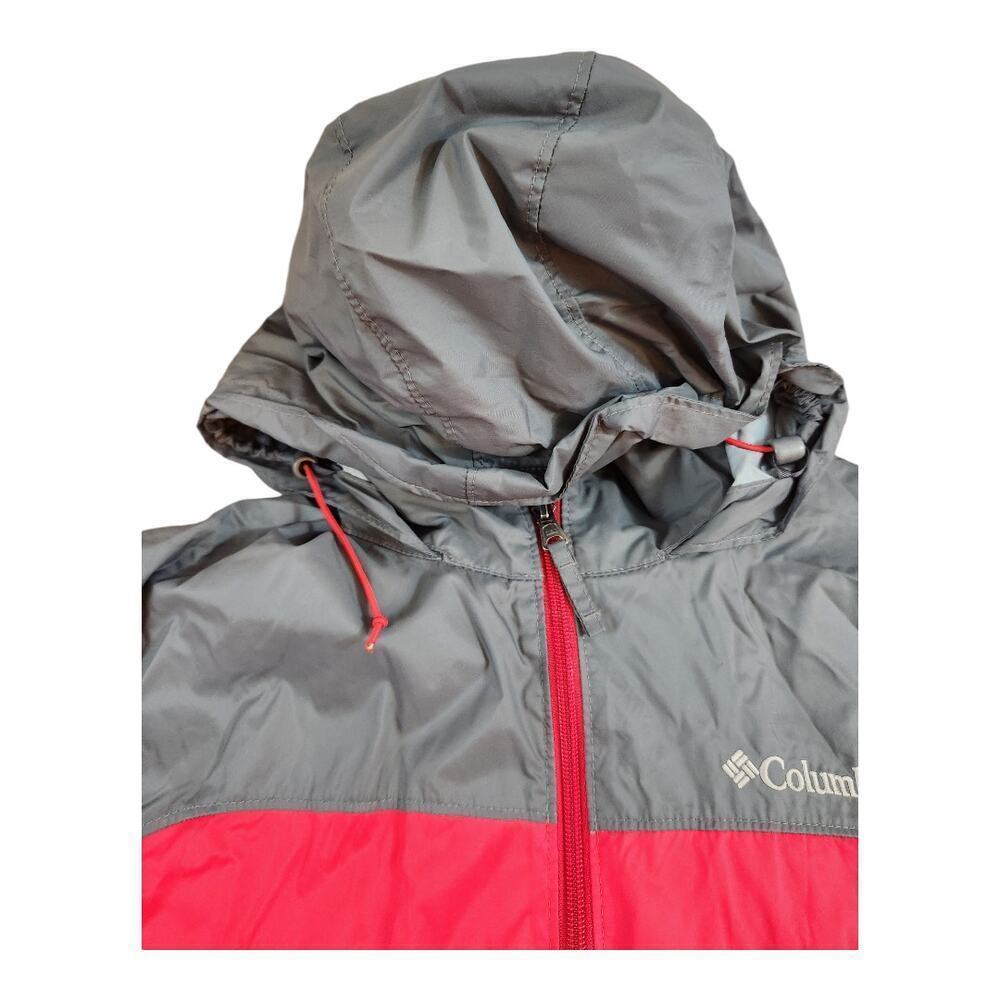 Columbia mens windbreaker jacket full zip hood red gray sz small sportswear - Picture 4 of 12